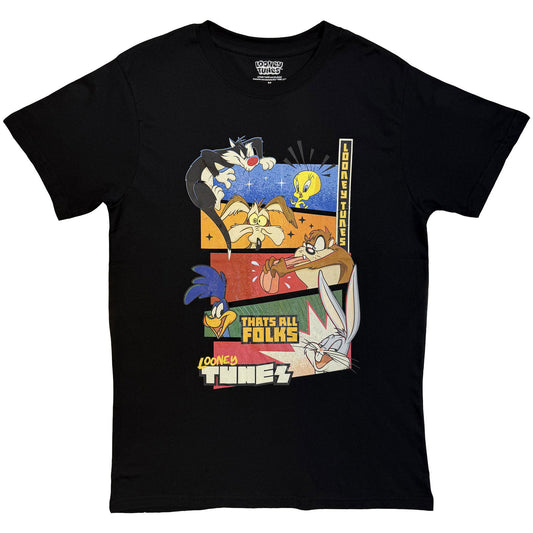 Looney Tunes That's All Folks Block Graphic T-shirt Front