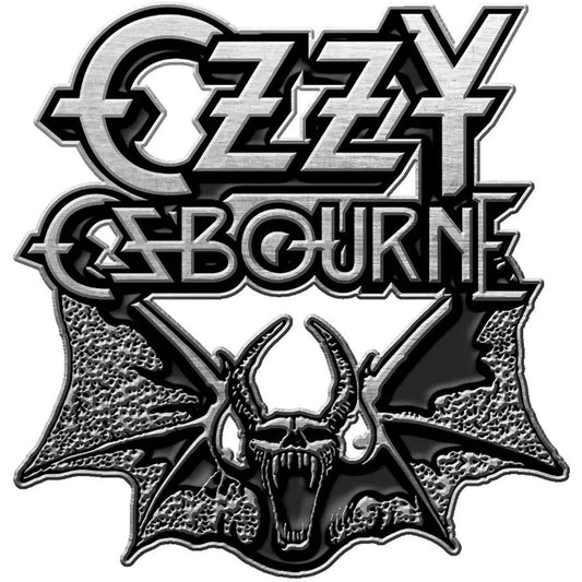 Ozzy Osbourne Bat Pewter Pin Badge Front