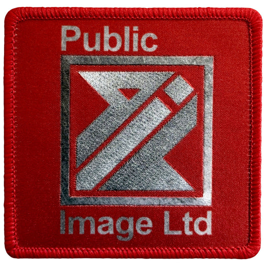 Public Image Ltd Brushed Steel Logo & Text Woven Patch Front
