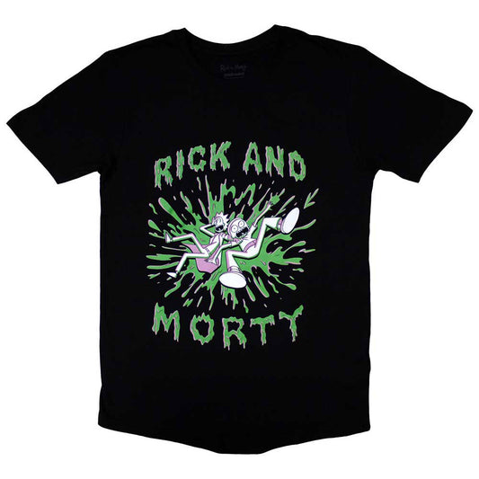 Rick And Morty Green Splat T-shirt Front