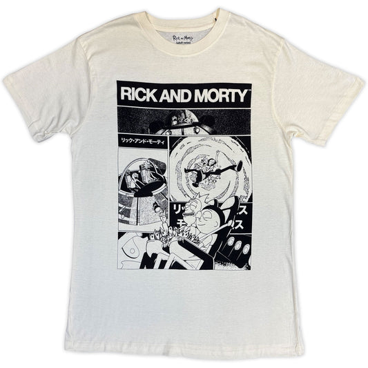 Rick And Morty Black And White Collage T-shirt Front