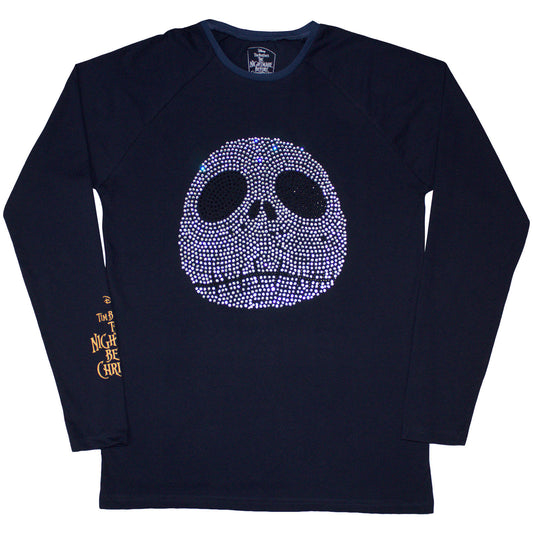 Nightmare Before Christmas Rhinestone Jack Long Sleeve Front