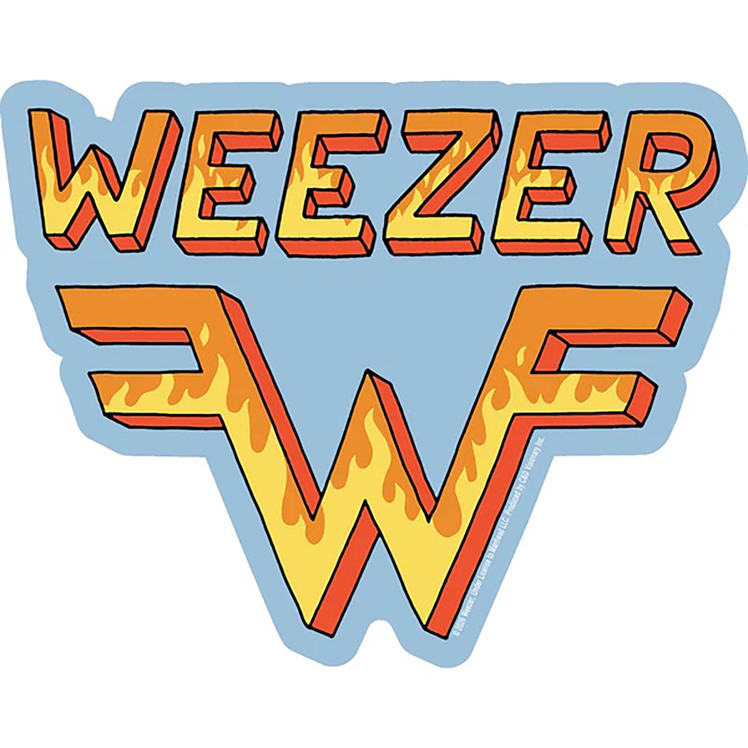 Weezer Flame Logo Sticker Front