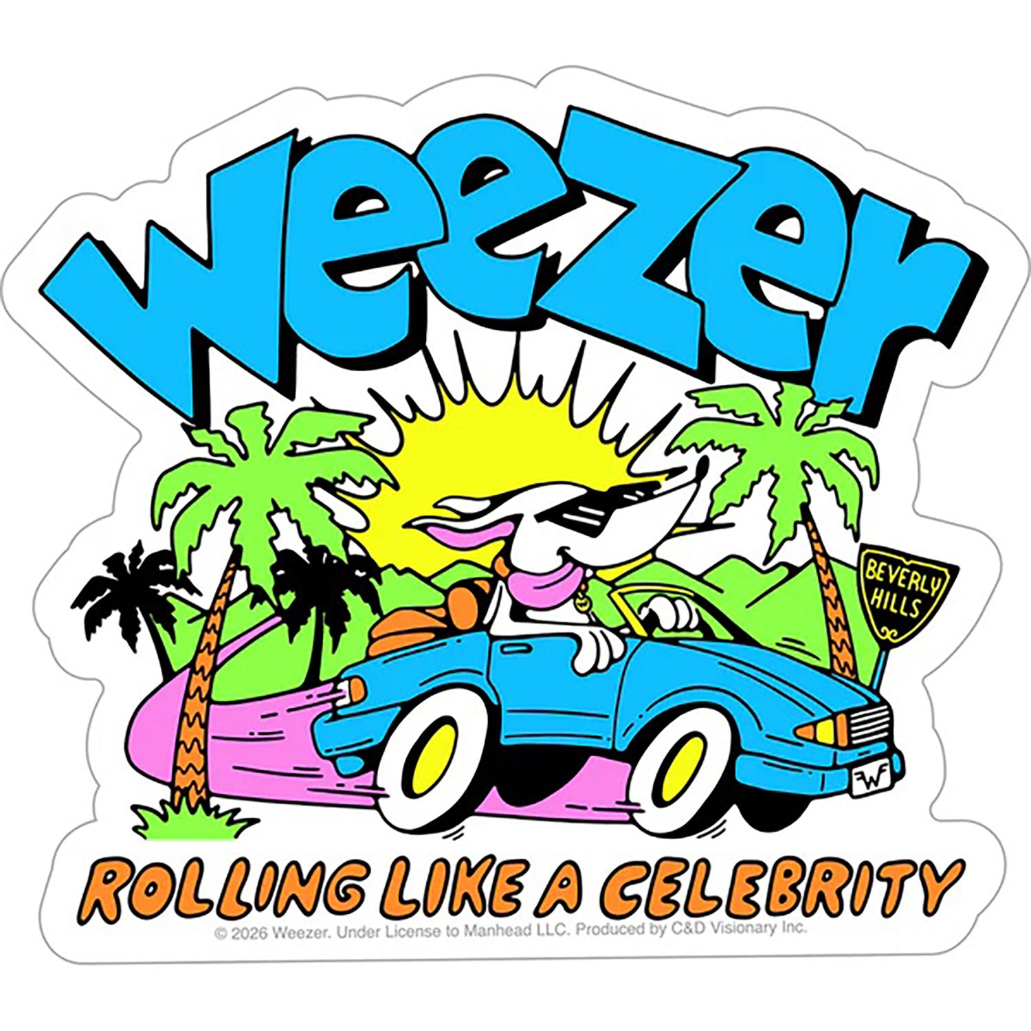 Weezer Beverly Hills Sticker Front