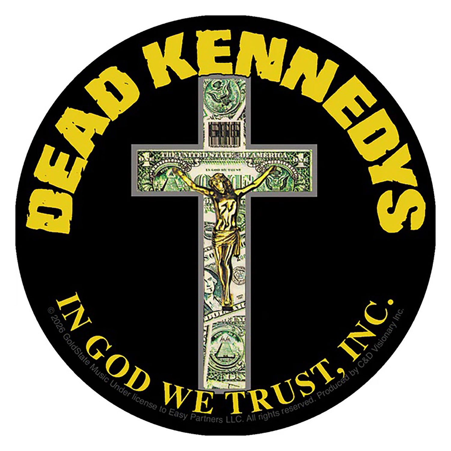 Dead Kennedys Money Cross Sticker Front
