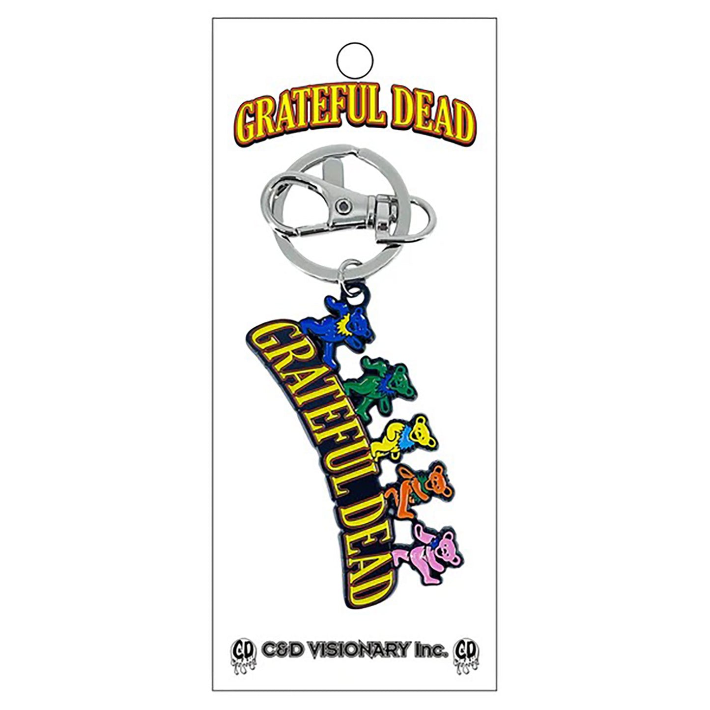 Grateful Dead Dancing Bears Logo Metal Key Chain Front