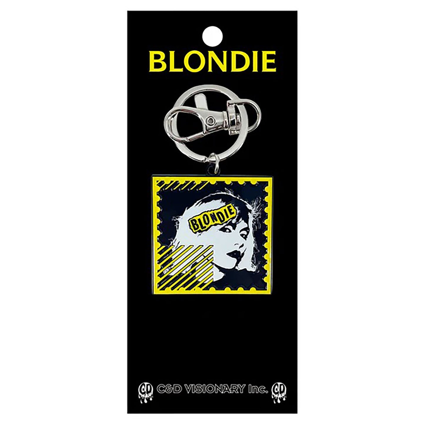 Blondie Stamp Logo Metal Key Chain Front
