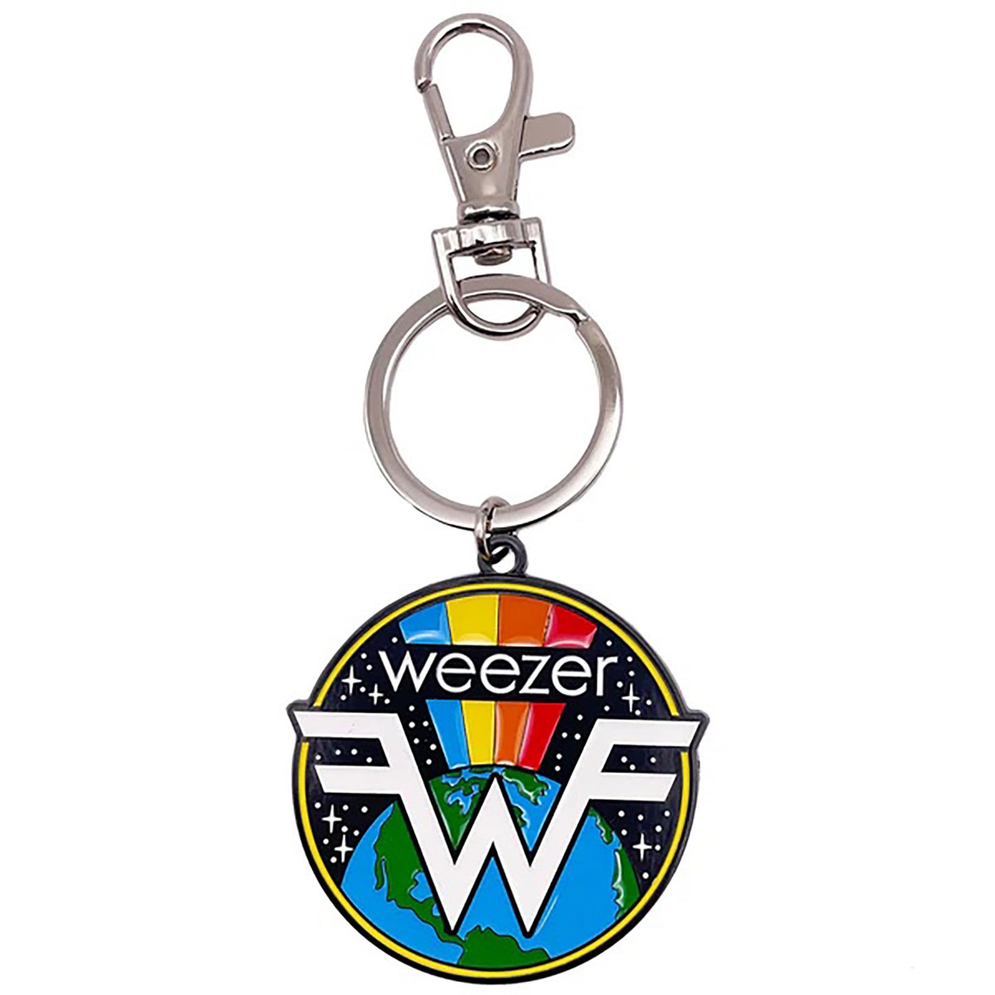 Weezer Earth Logo Metal Key Chain Back