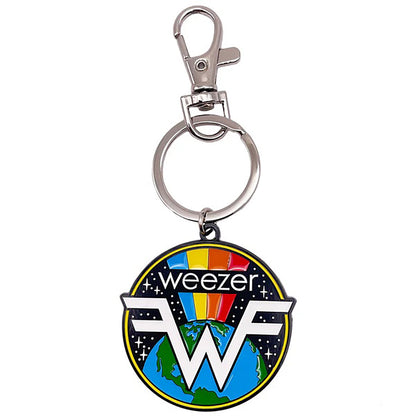 Weezer Earth Logo Metal Key Chain Back