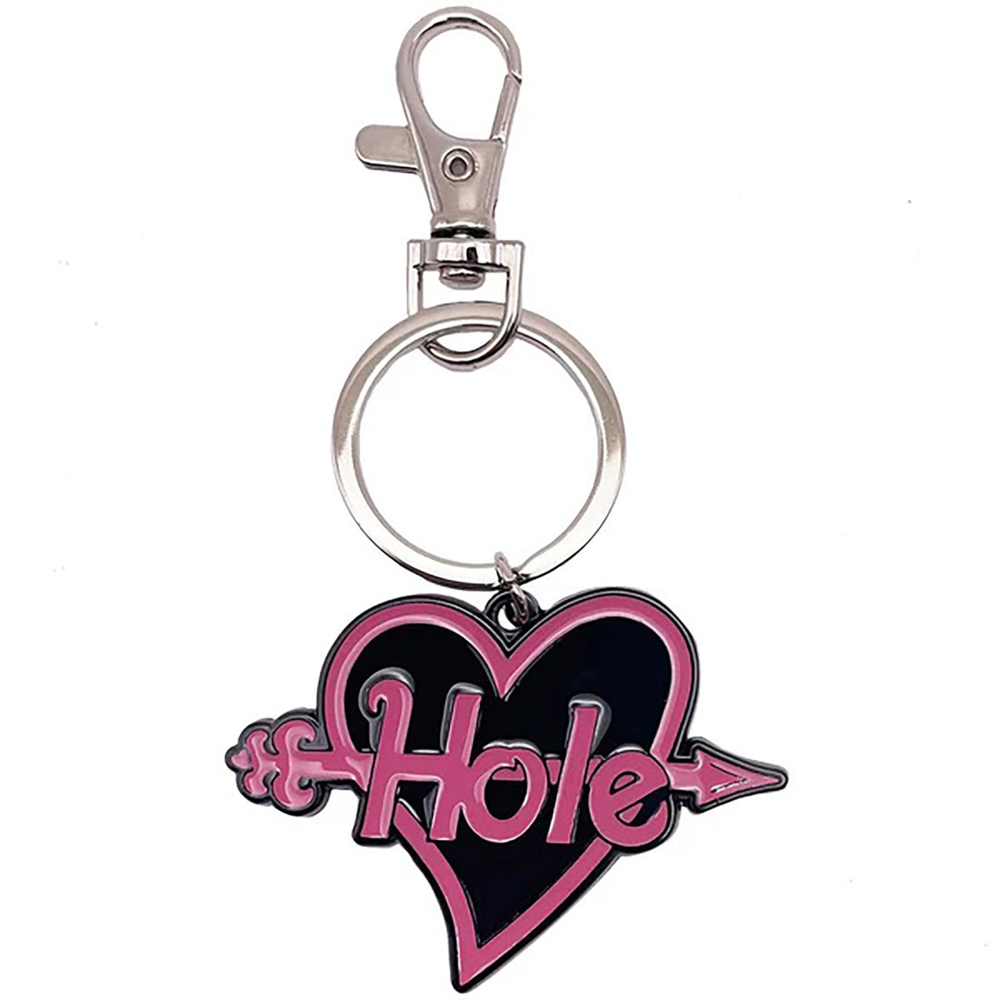 Hole Heart Logo Metal Key Chain Back
