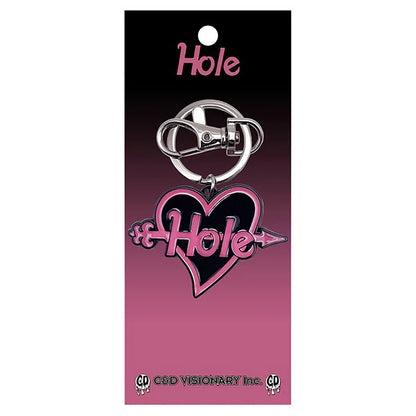 Hole Heart Logo Metal Key Chain Front