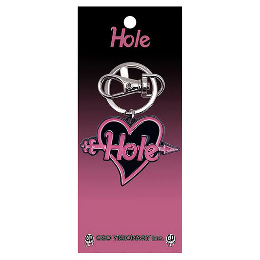 Hole Heart Logo Metal Key Chain Front