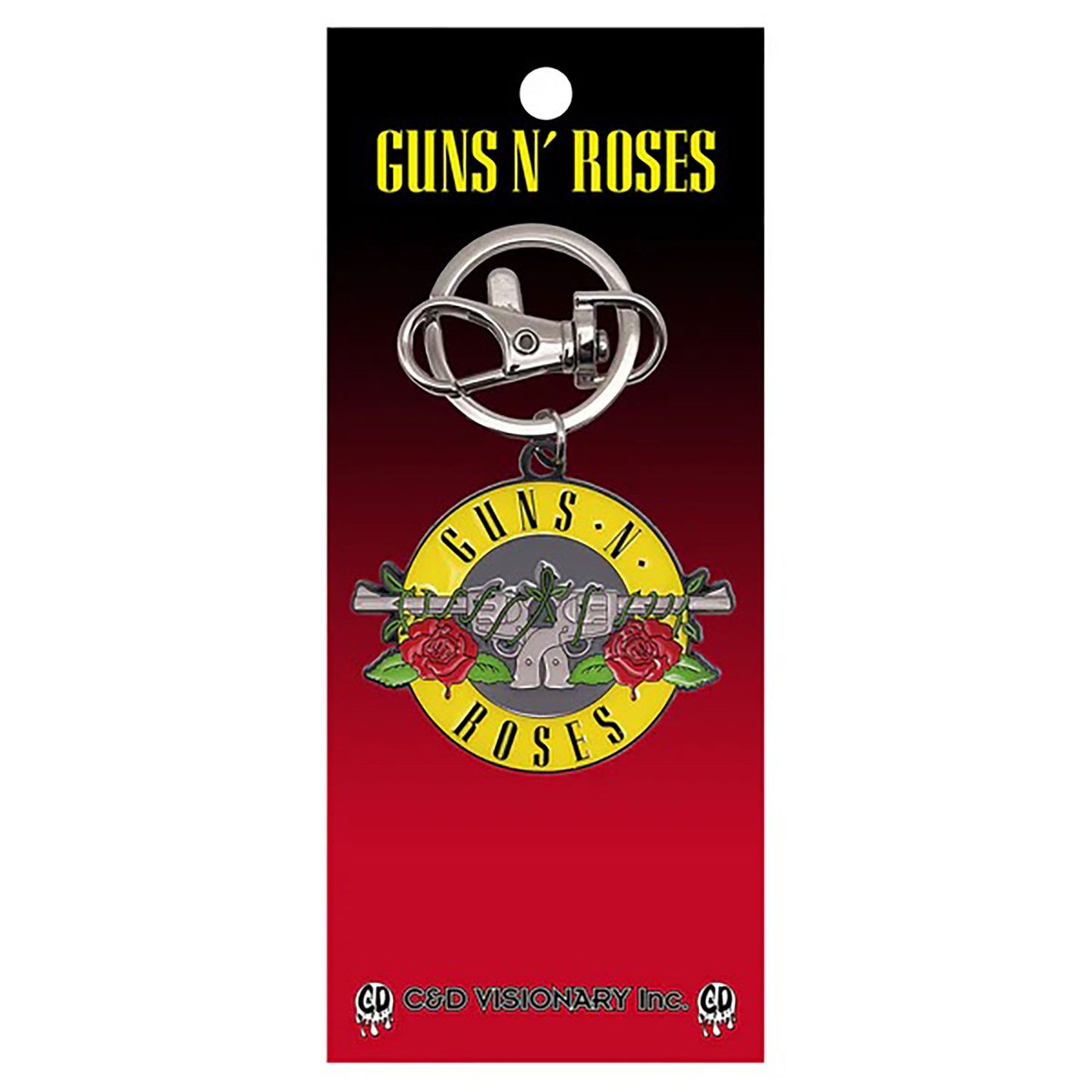 Guns N Roses Guns 'N Roses Bullet Logo Metal Key Chain Front