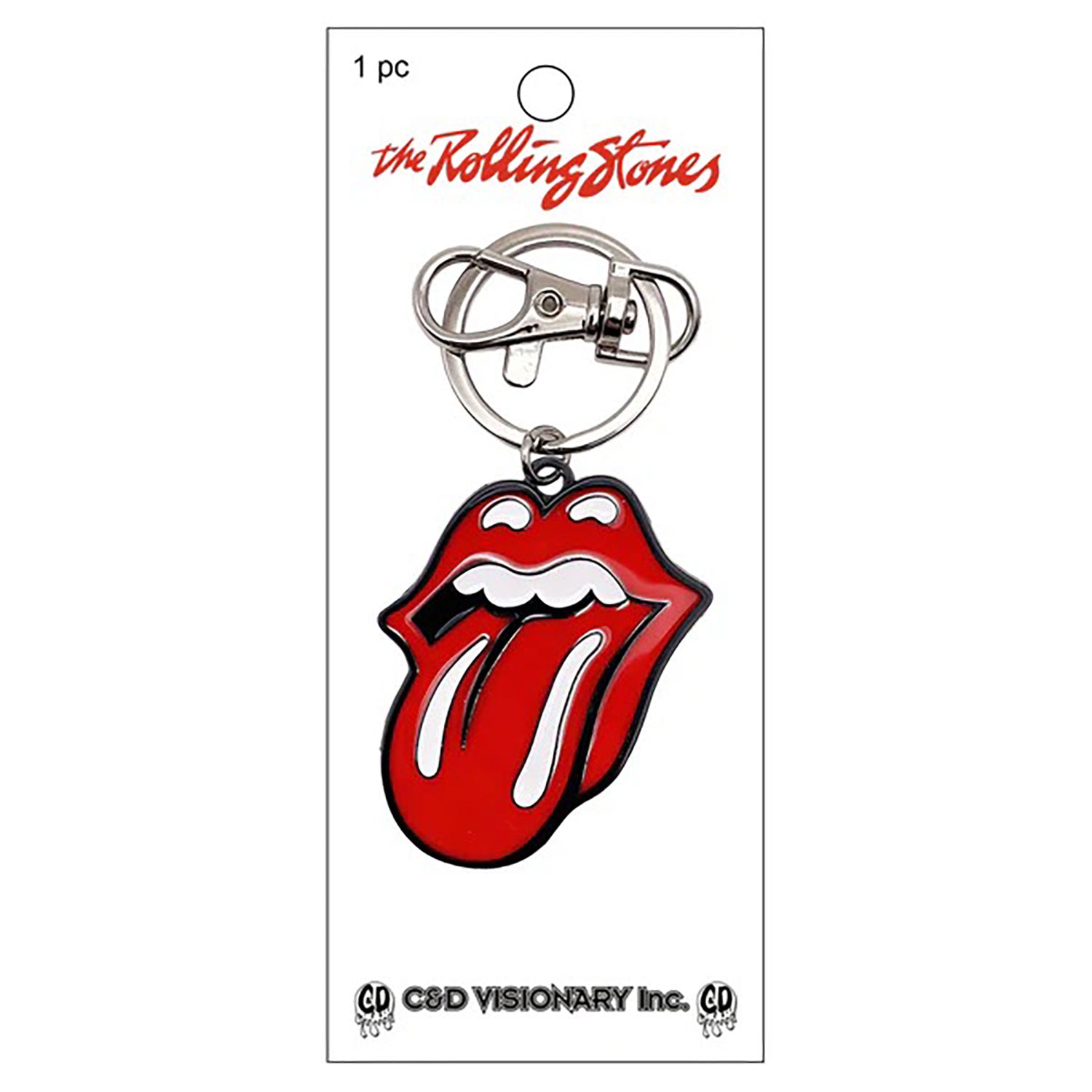 The Rolling Stones Tongue Logo Metal Key Chain Front