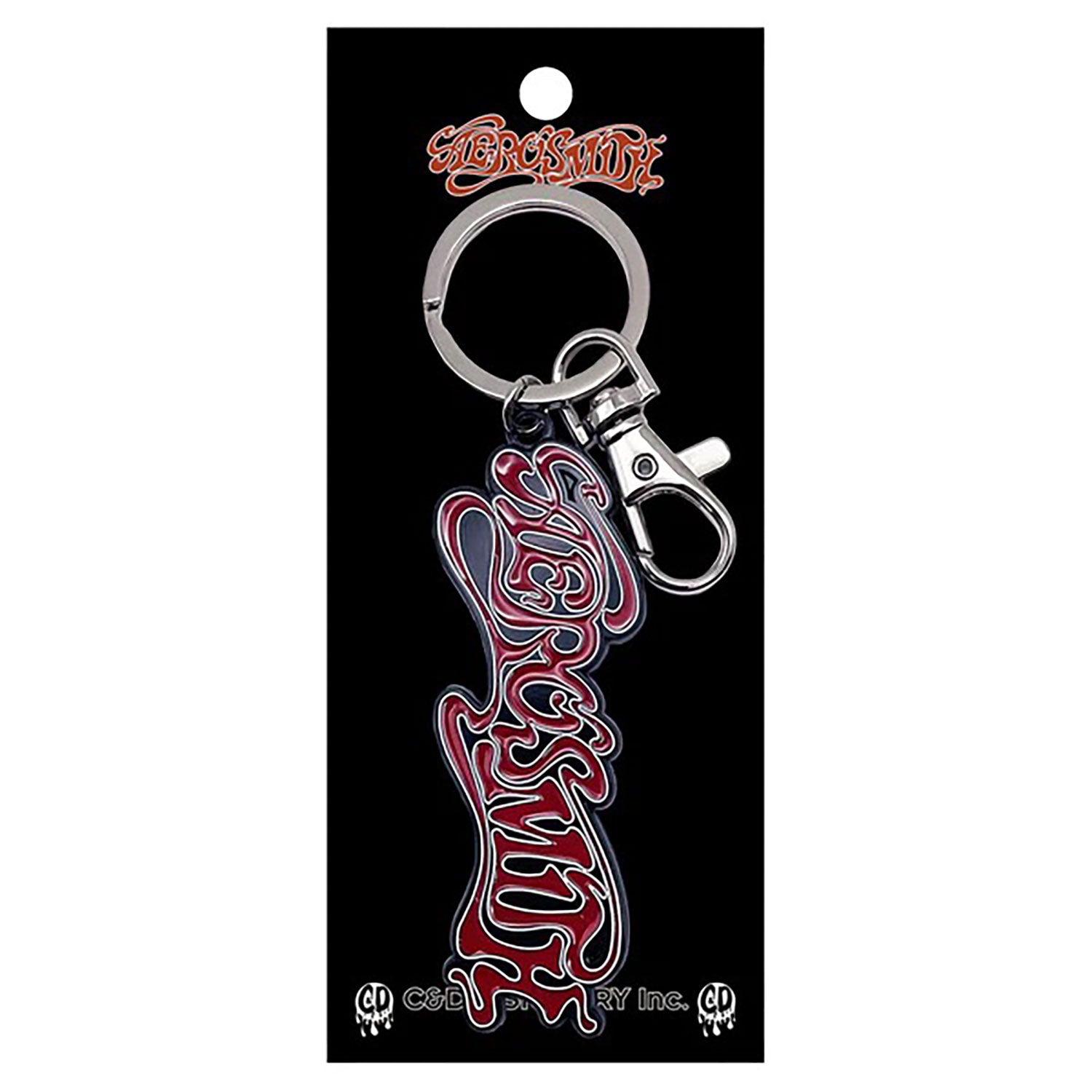 Aerosmith Name Logo Metal Key Chain Front