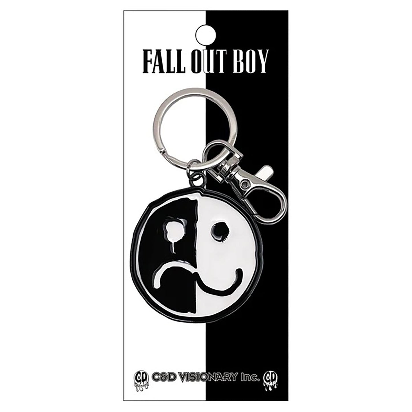 Fall Out Boy Smiley Logo Metal Key Chain Front