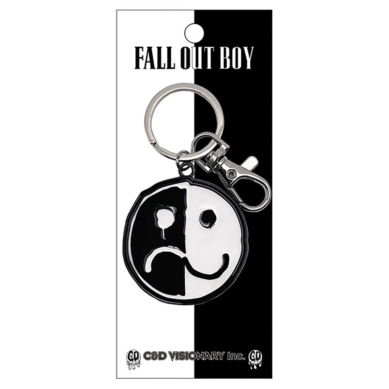 Fall Out Boy Smiley Logo Metal Key Chain Front