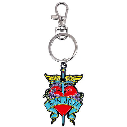 Bon Jovi Dagger Heart Metal Key Chain Back