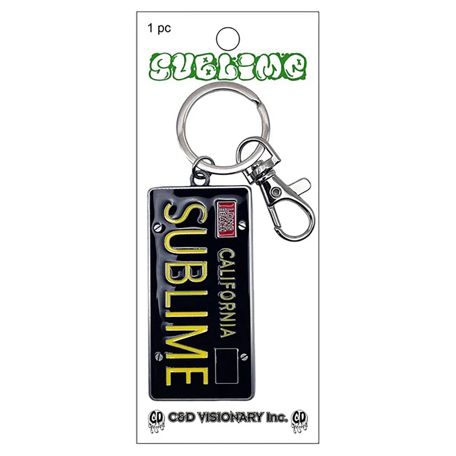 Sublime License Plate Metal Key Chain Front