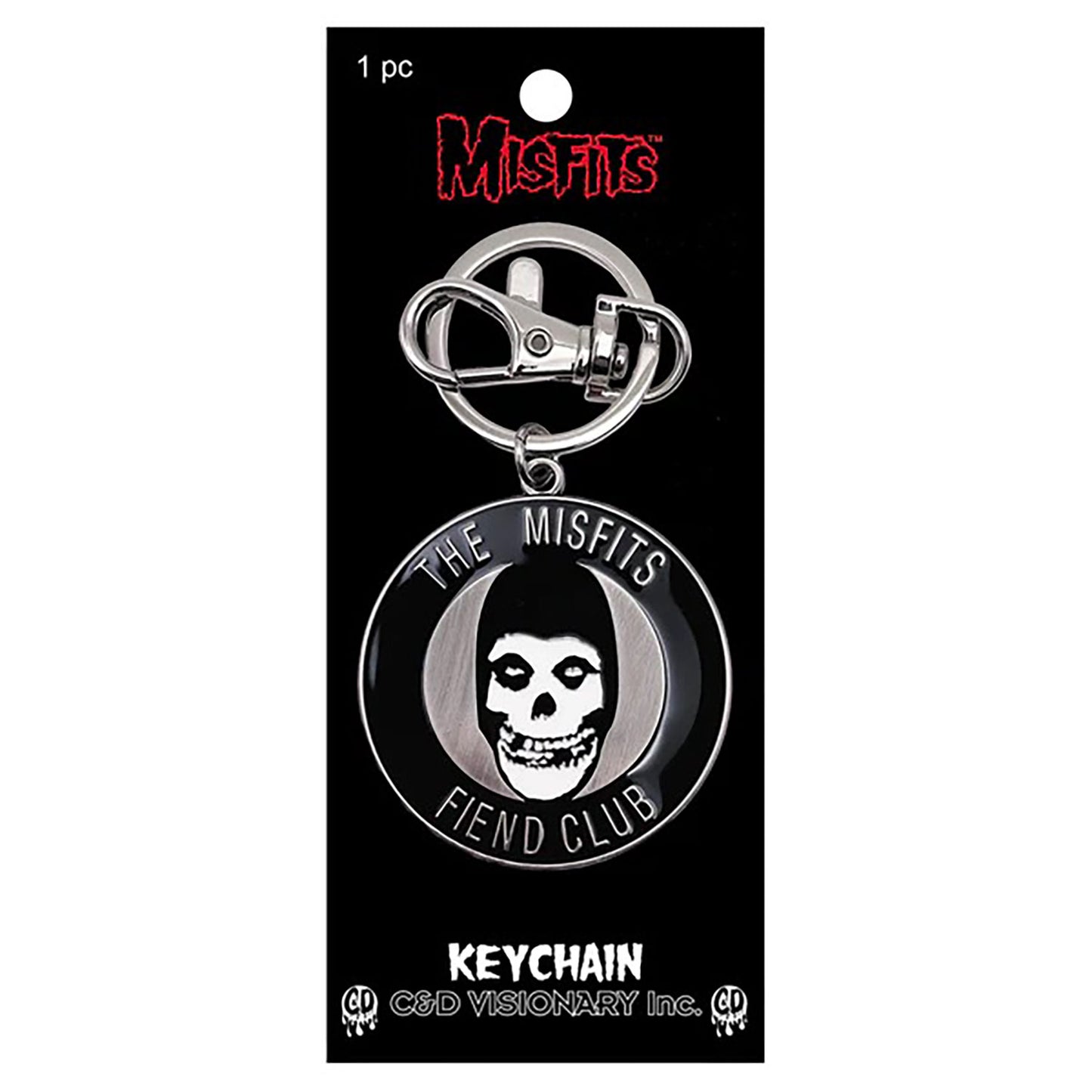 Misfits Fiend Club Metal Key Chain Front
