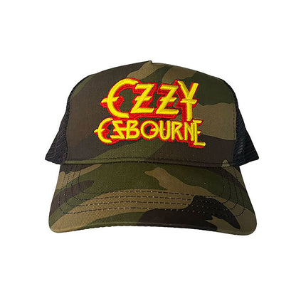 Ozzy Osbourne Camo Logo Trucker Cap Front