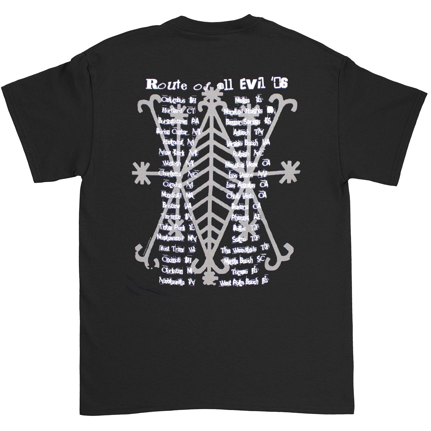 Motley Crue Route Of All Evil Tour 2006 T-shirt Back