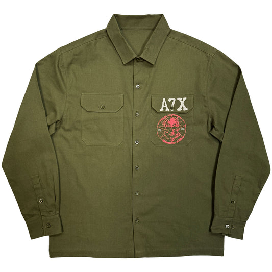 Avenged Sevenfold Skull Emblem Dress Shirt Front