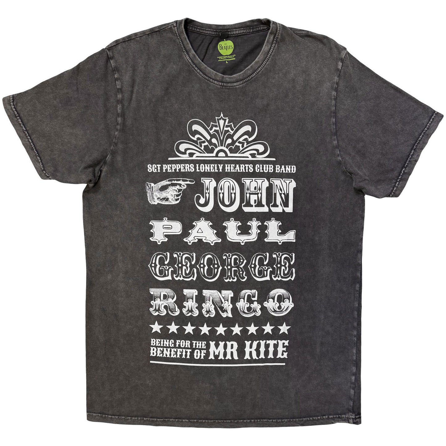 Beatles Mr Kite Dip Dye & Wash T-shirt Front