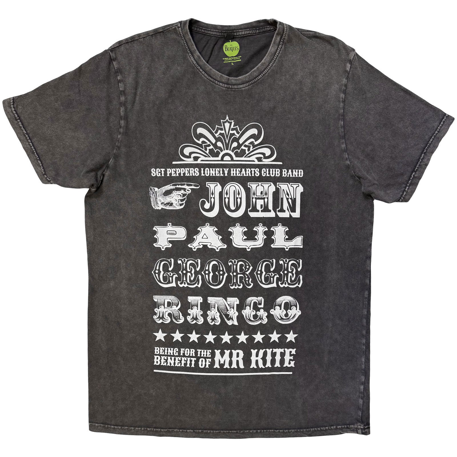 Beatles Mr Kite Dip Dye & Wash T-shirt Front