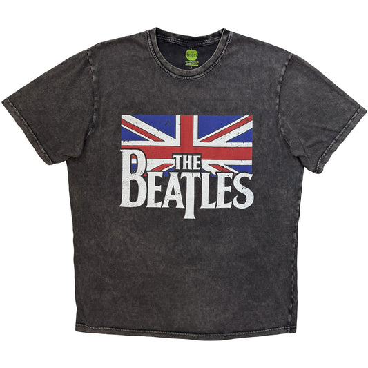 Beatles Drop T Logo & Vintage Flag Dip Dye & Wash T-shirt Front