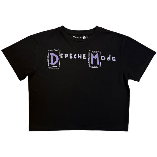 Depeche Mode Hand Painted Logo Crop Top Girls Jr Front
