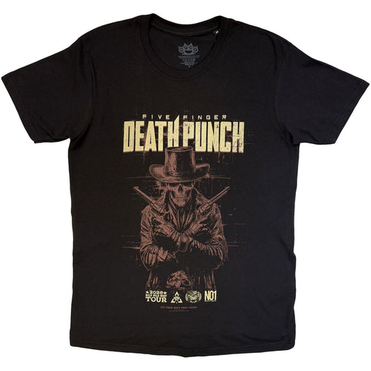 Five Finger Death Punch Crossed Pistols Shadow T-shirt Front