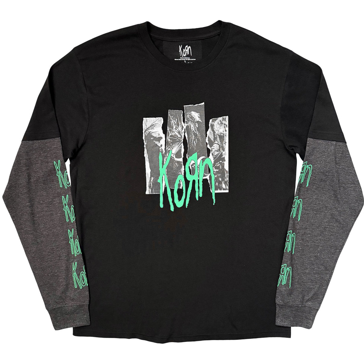 Korn Ripped Photos Layered Long Sleeve Front