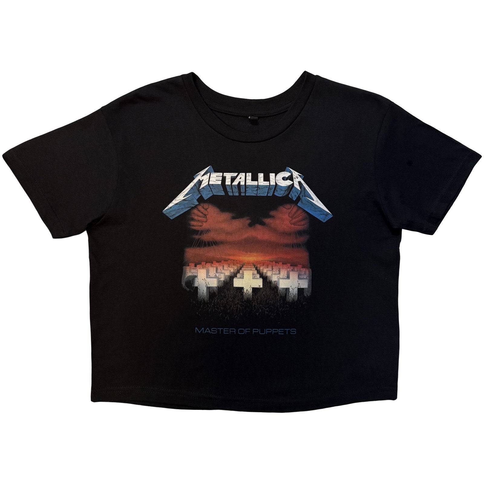 Metallica Master Of Puppets Tracks Crop Top Girls Jr Front