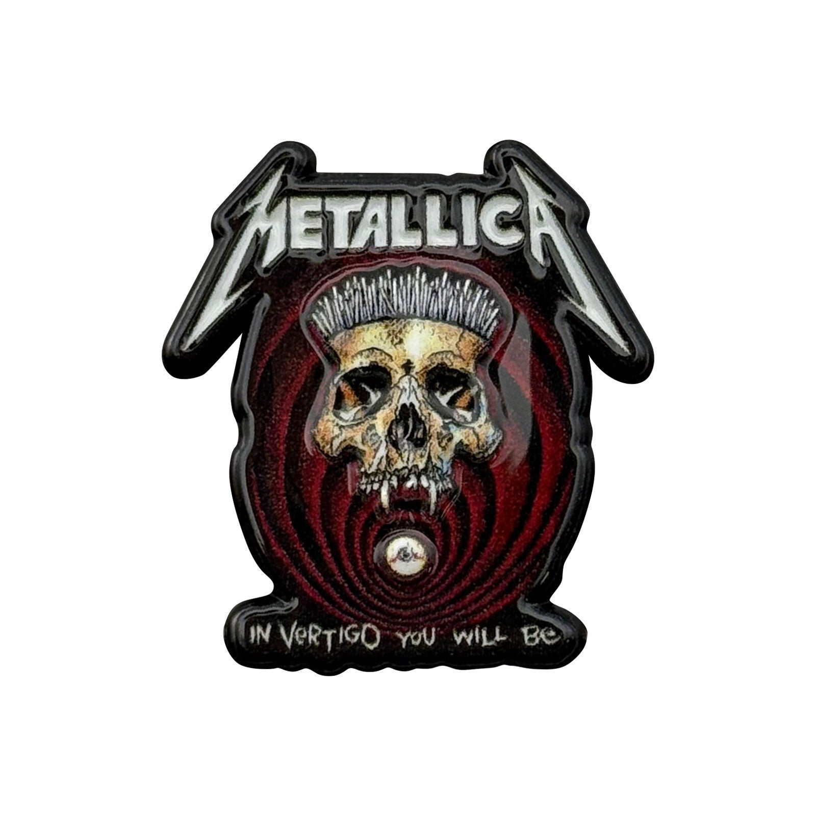 Metallica In Vertigo Detail Pewter Pin Badge Back