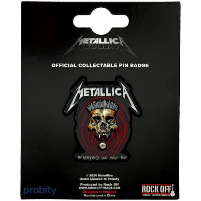 Metallica In Vertigo Detail Pewter Pin Badge Front