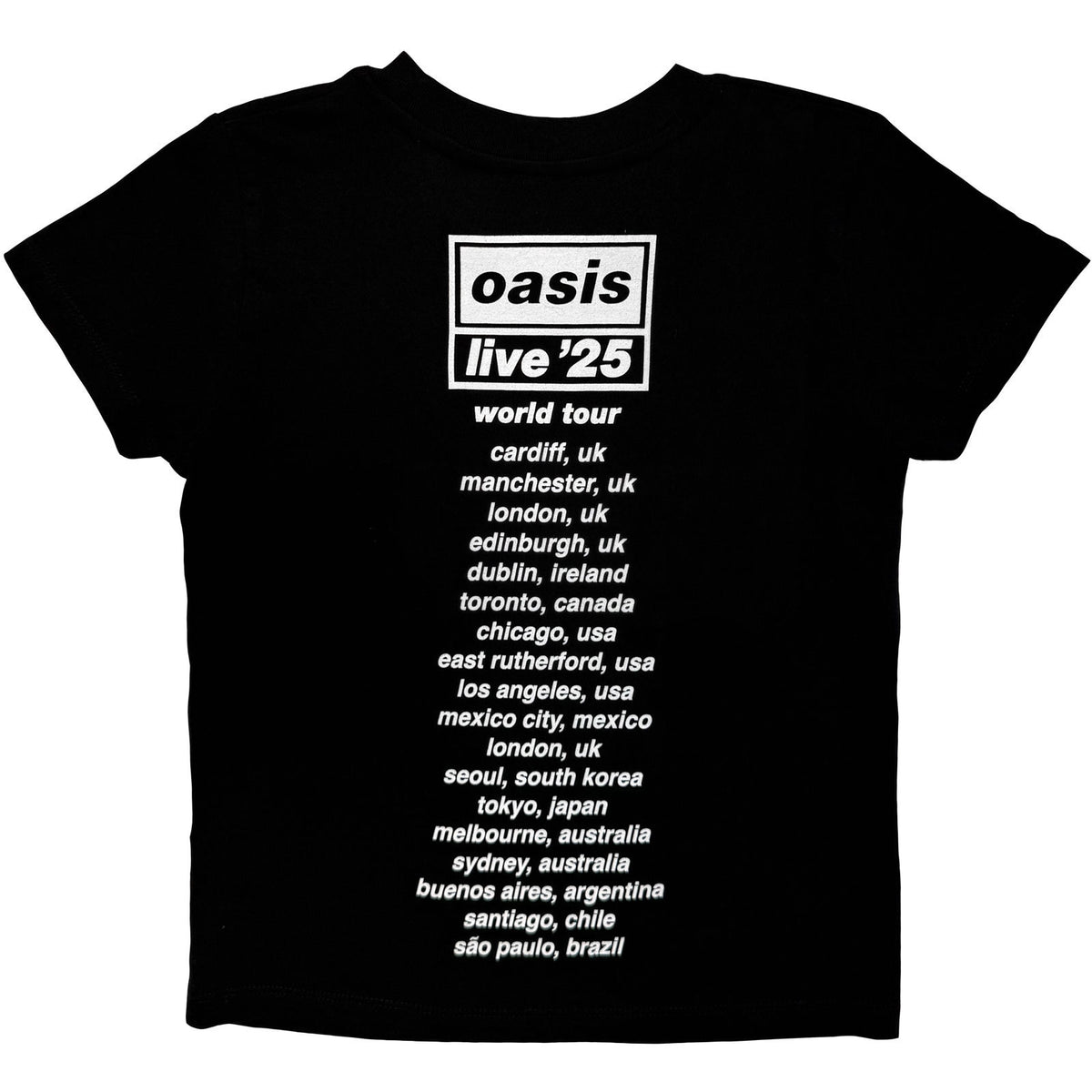 Oasis Wonderwall Live '25 World Childrens T-shirt Back