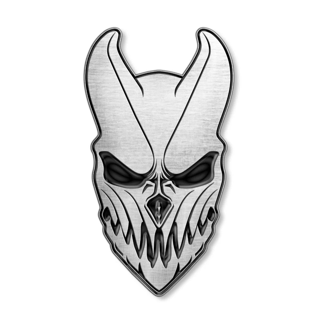 Slaughter To Prevail Mask Pewter Pin Badge Front