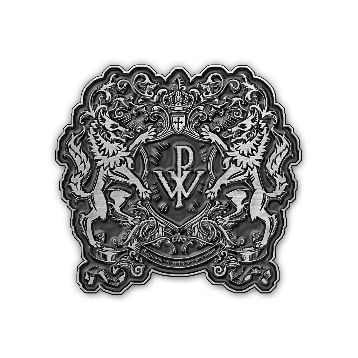 Powerwolf Crest Pewter Pin Badge Front