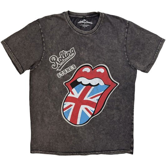 Rolling Stones British Tongue Dip Dye & Wash T-shirt Front