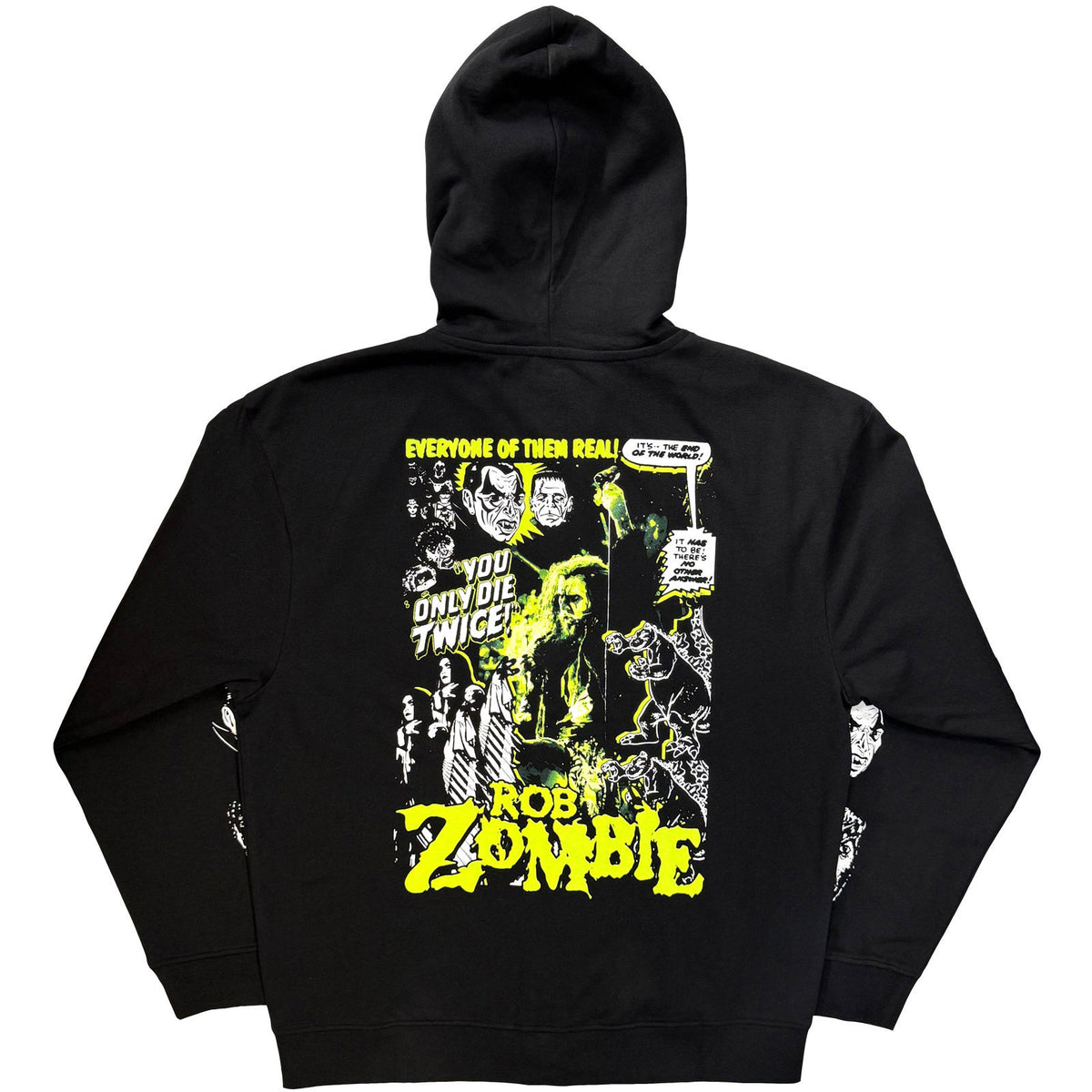 Rob Zombie Die Twice Zippered Hooded Sweatshirt Back