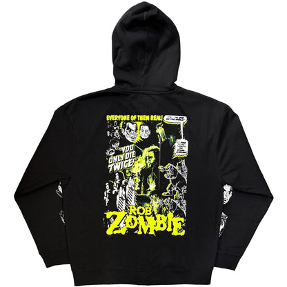 Rob Zombie Die Twice Zippered Hooded Sweatshirt Back