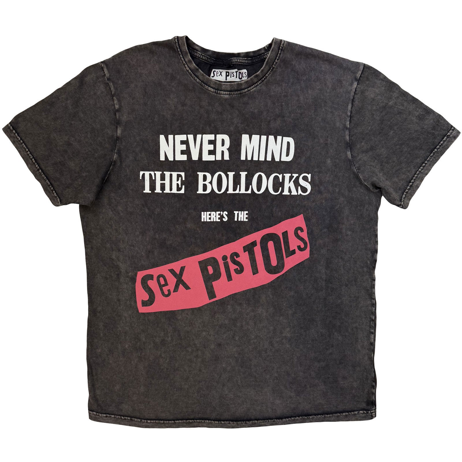Sex Pistols Never Mind The Bollocks Original Album Dip Dye & Wash T-shirt Front
