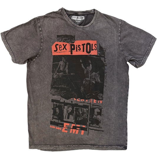 Sex Pistols Photo Collage Dip Dye & Wash T-shirt Front