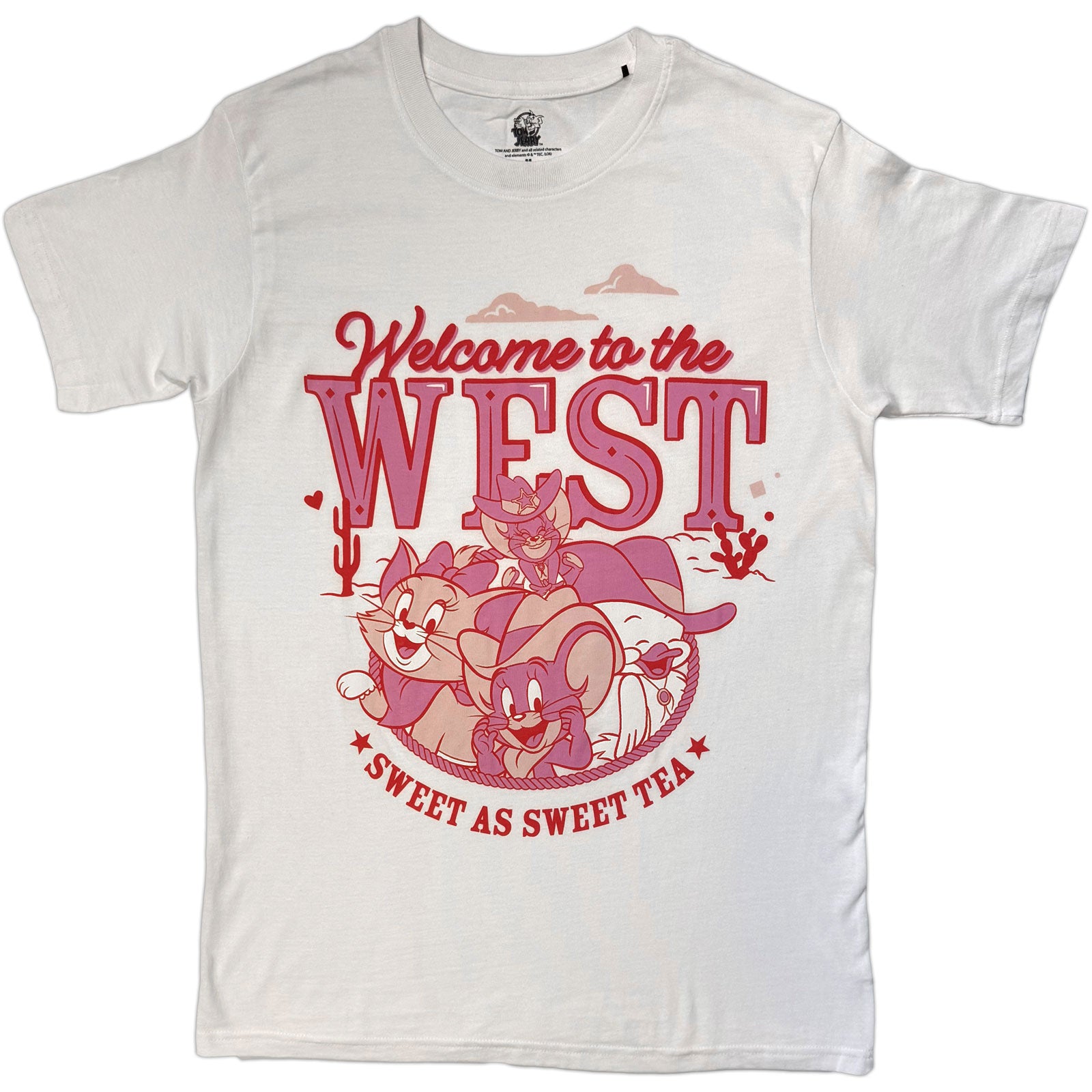 Tom & Jerry Welcome To The West Pink T-shirt Front