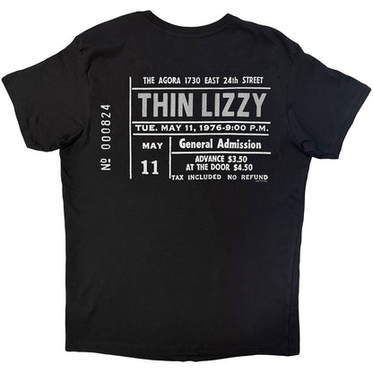 Thin Lizzy Cleveland '76 Ticket T-shirt Back