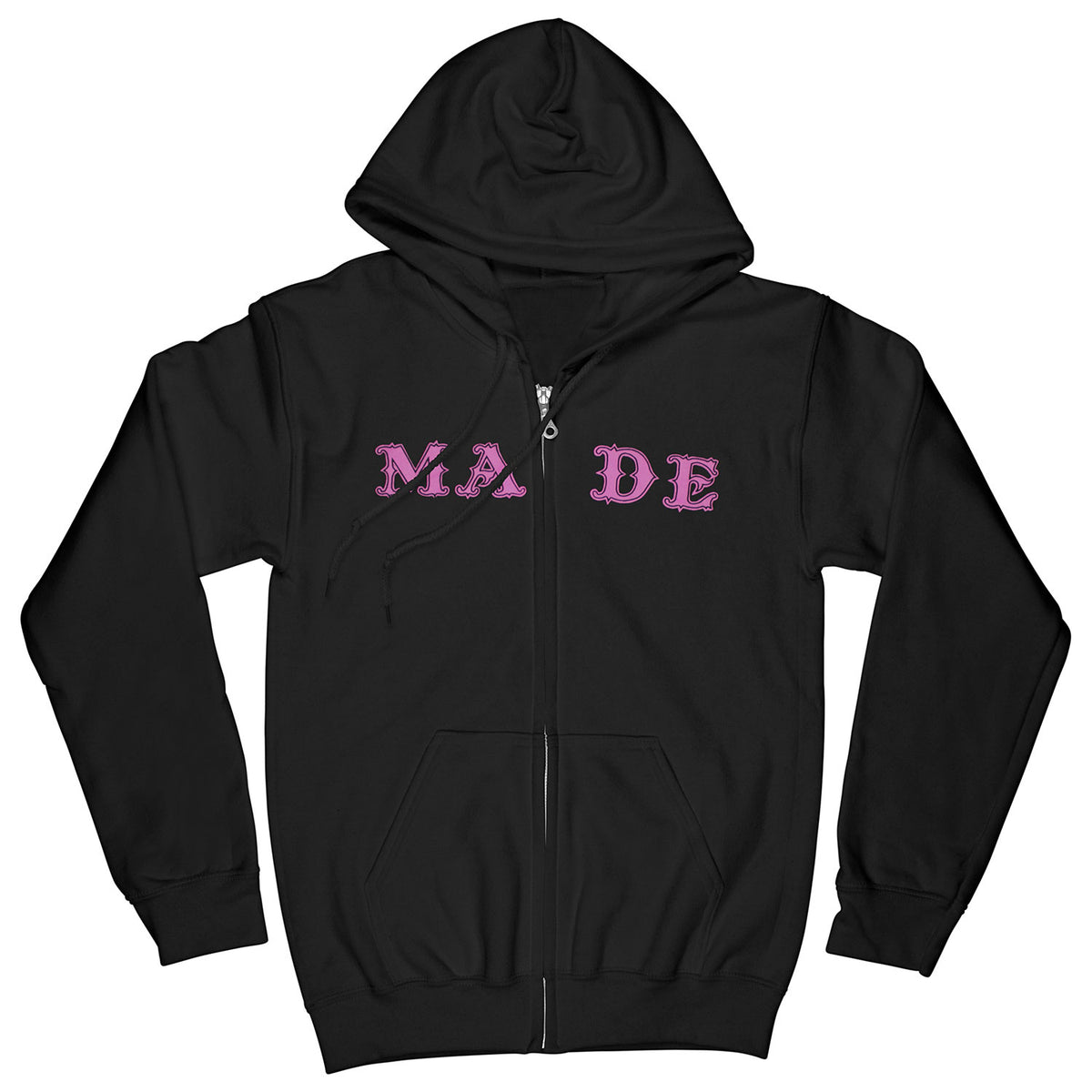 Good Charlotte Pink Made Logo Zippered Hooded Sweatshirt Front