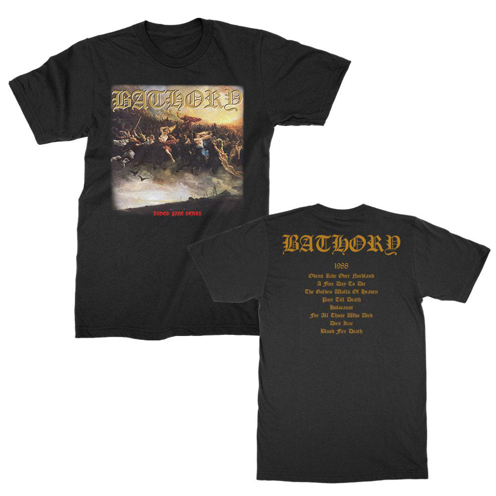 Bathory Blood Fire Death 1988 T-shirt Front