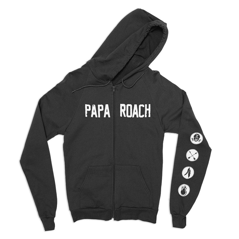 Papa Roach FEAR Zippered Hooded Sweatshirt Front