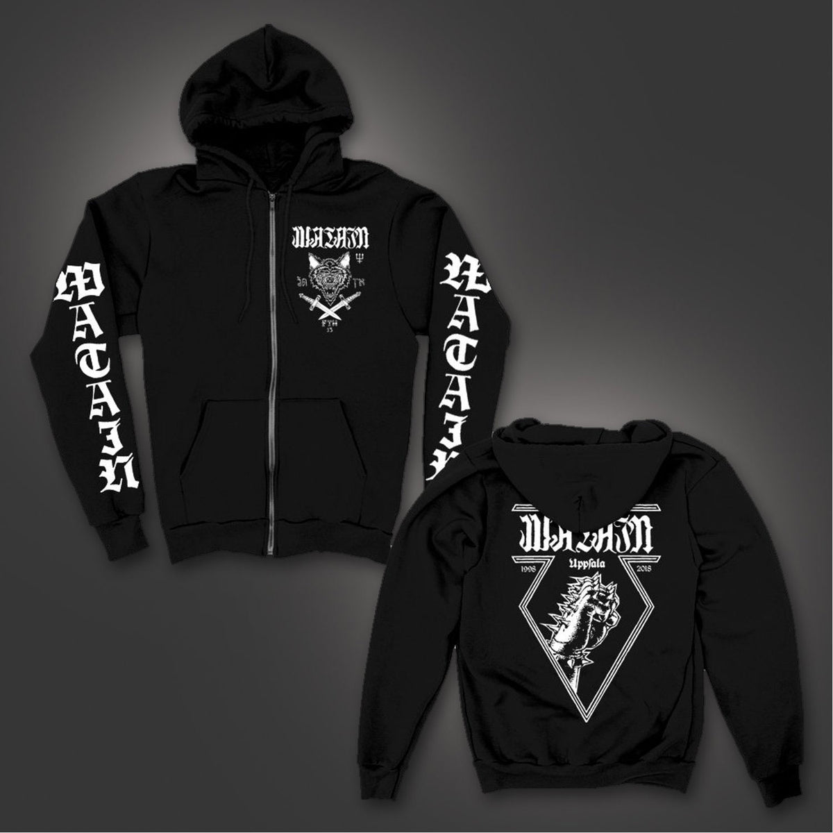 Watain Uppsala Zippered Hooded Sweatshirt Front